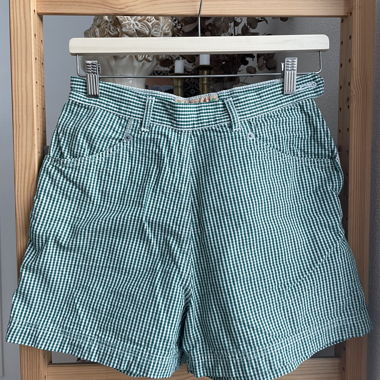 Short Vintage à carreaux vert