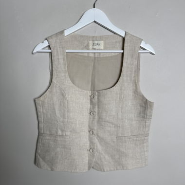 Gilet en lin beige