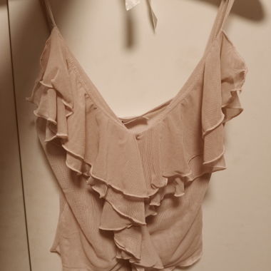 Top Rosa con Balze/Cami