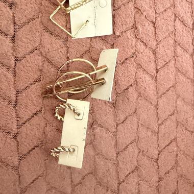Set of Gold-Colored Earrings