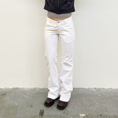 Weisse Straight-Leg-Jeans
