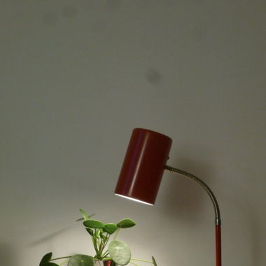Rote 70's Mid Century Chromstahl Lampe verstellbar