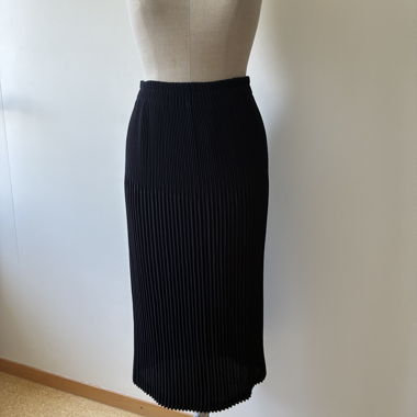 Jupe Midi Plissée Marine