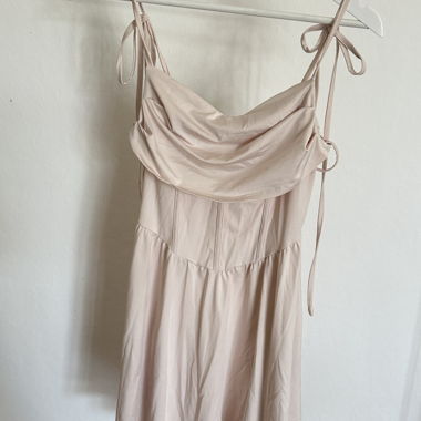 Powder-colored spaghetti strap dress