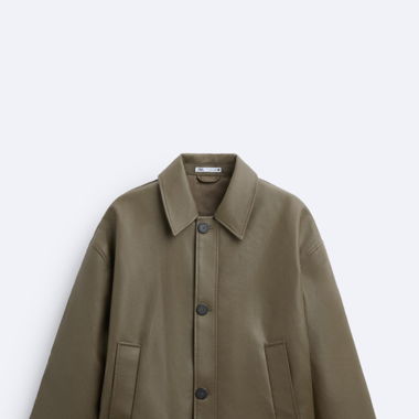 Veste en Cuir Zara taille L Brune