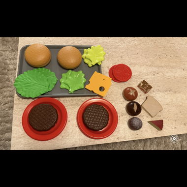 Wooden toy food set
