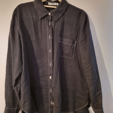 Chemise noire Mango Basics en lin