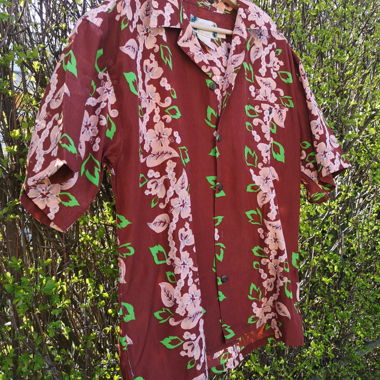 Burgundy Hawaiian Shirt
