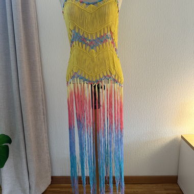 Rainbow Tassel Crochet Top – Beach or Festival