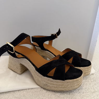 Sandali Sezane neri in espadrillas 38