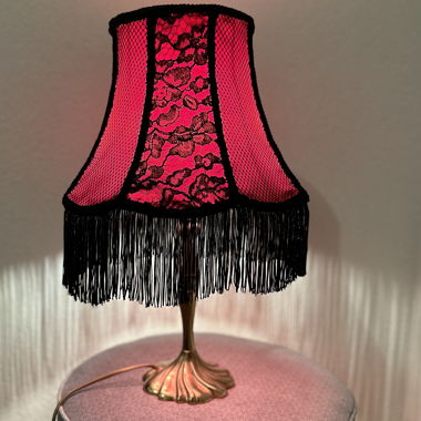 Lampe abat jour style vintage rouge et noir
