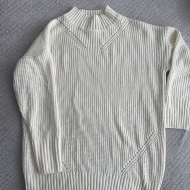 Robe Pull long en maille écru