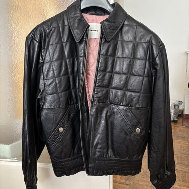 Giacca in pelle nera