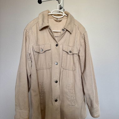 Giacca camicia in velluto a coste beige XS