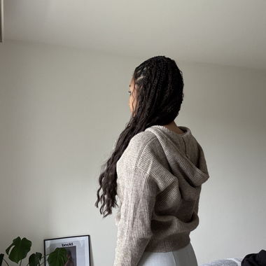 Beiger Zip-Up Hoodie