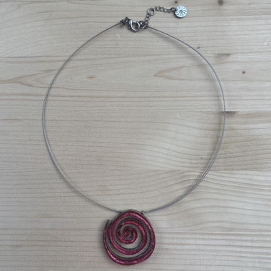Rose Spiral Pendant Necklace