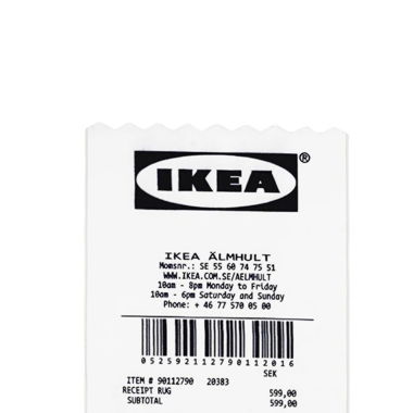 Tapis Virgil abloh X Ikea "RECEIPT"
