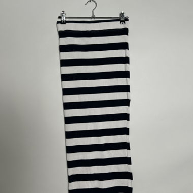 Jupe en maille côtelée à rayures H&M