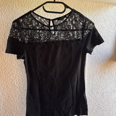 Schwarzes Spitzentop H&M XS