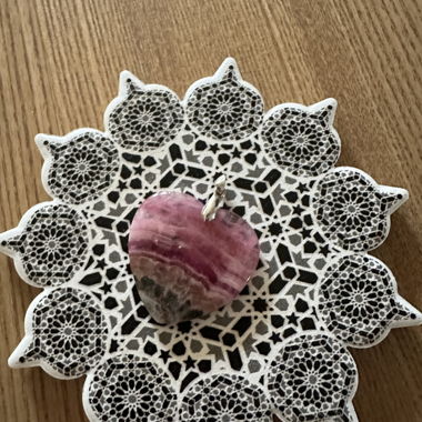 Pendentif argent rhodochrosite