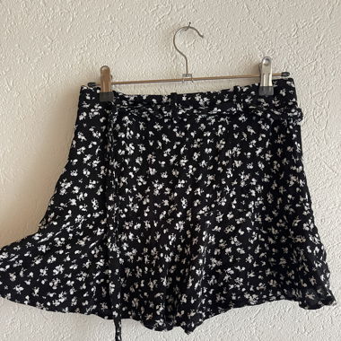 Bershka Black Floral Skort