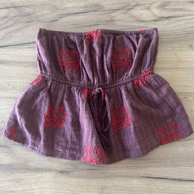 Violetter bestickter Tube-Top von pull&bear