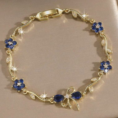 Bracelet fleuri doré