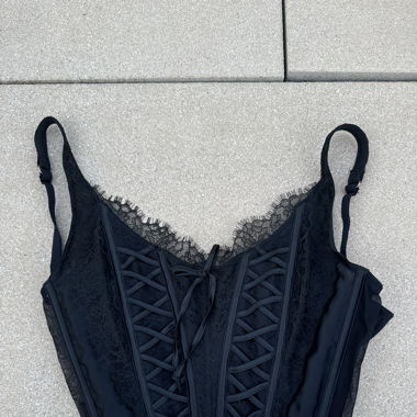 Victorias secret corsage lace top black 