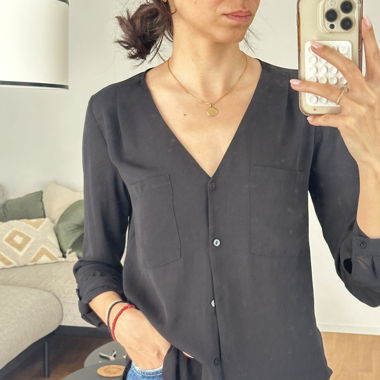 H&M Bluse mit V-Ausschnitt