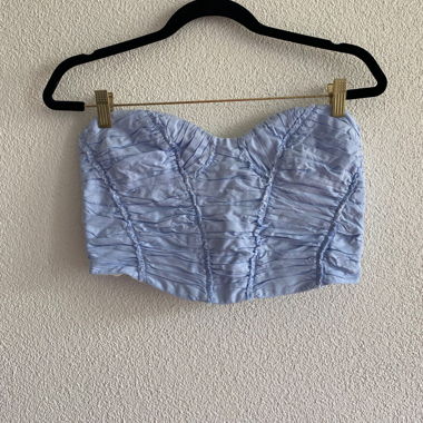 Zara Bandeau Corset Top Hellblau Grösse M
