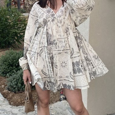 Robe courte imprimé cachemire