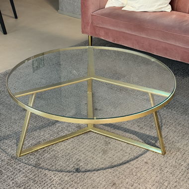 Table basse en verre Westwing avec bord doré