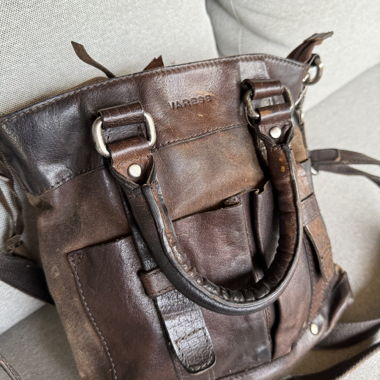 Sac bandouliere en cuir marron