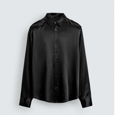 Camicia nera in raso