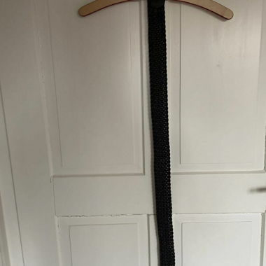 Ceinture noire tressée 110 cm de long