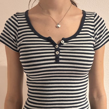 Brandy Melville tee, blau/weiss