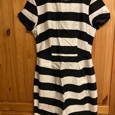 Black and white striped dress