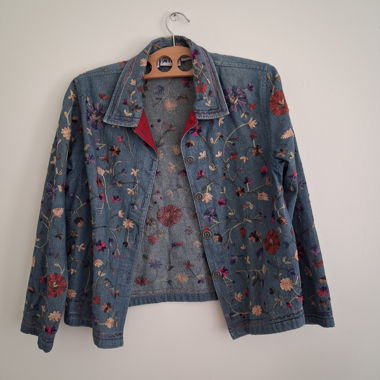 MIRA Vintage Floral-Jeansjacke