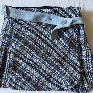 Gonna mini in tweed blu
