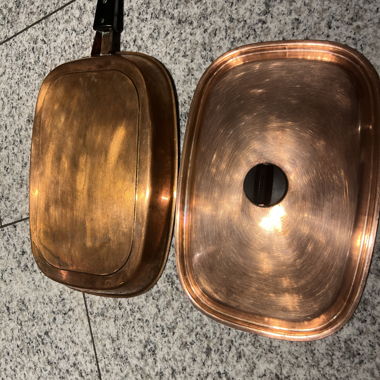 Kupfer Fischpfanne mit Deckel 