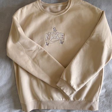 Sweat beige avec broderie