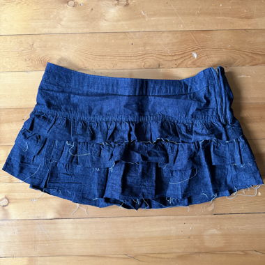 Bershka dark blue denim mini skirt