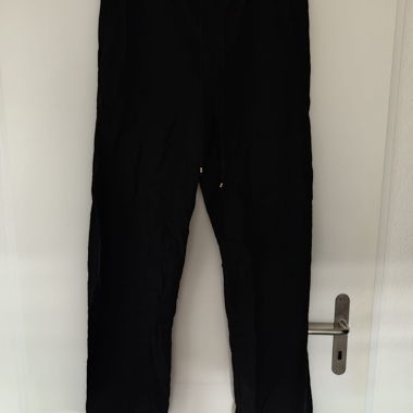 Pantaloni in misto lino nero