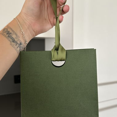 Green gift and carrier bags