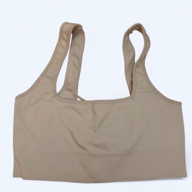 Top a costine bianco con cinturini