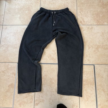 Dark grey loose fleece sunfaded sweatpants