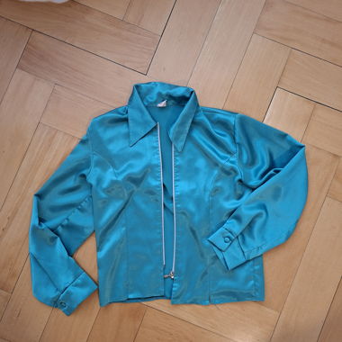 Chemise zippée turquoise