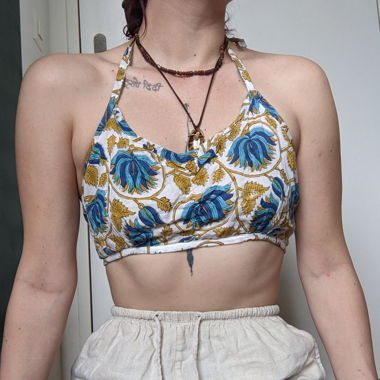 Top crop halter con stampa