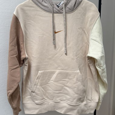 Felpa con cappuccio Nike bianco beige