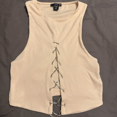 Beige ärmelloses Top